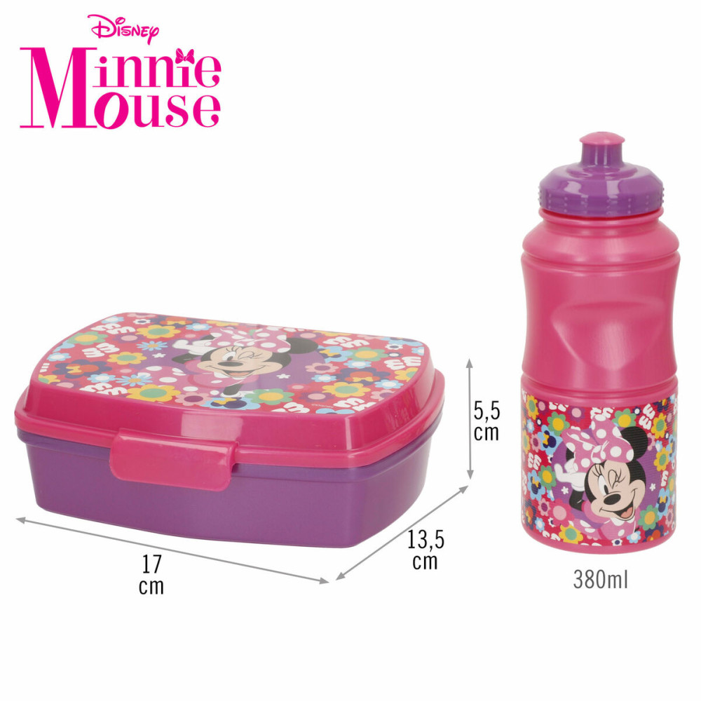 Lunch box Minnie Mouse 380 ml 17 x 5,5 x 13,5 cm Bottle (6 Units)