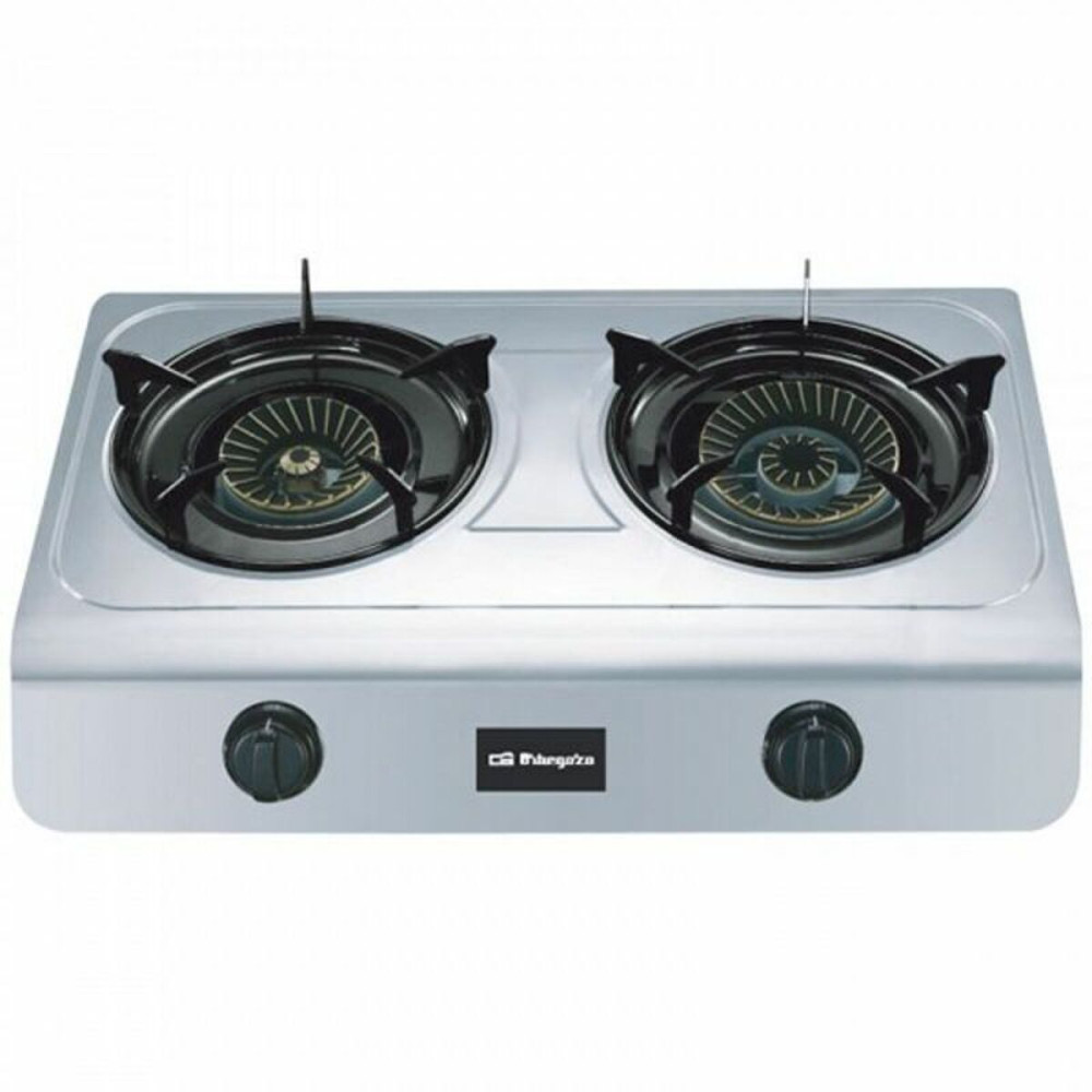 gas stove Orbegozo FO2700 Stainless steel (2 Stoves) Black