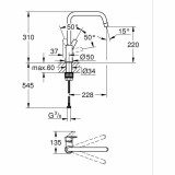 Mixer Tap Grohe GROHE Start Black Matte back Brass C-shaped