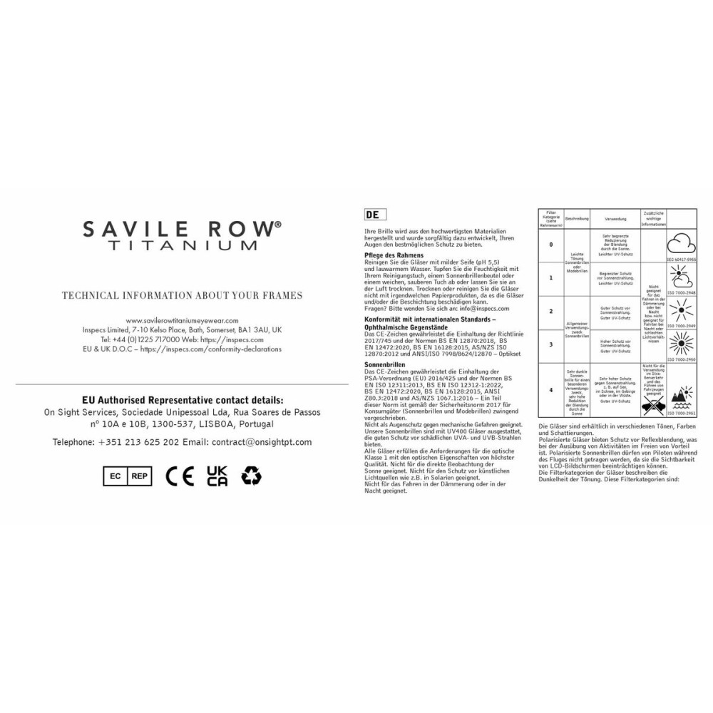 Men' Spectacle frame Savile Row SRO-001 55005