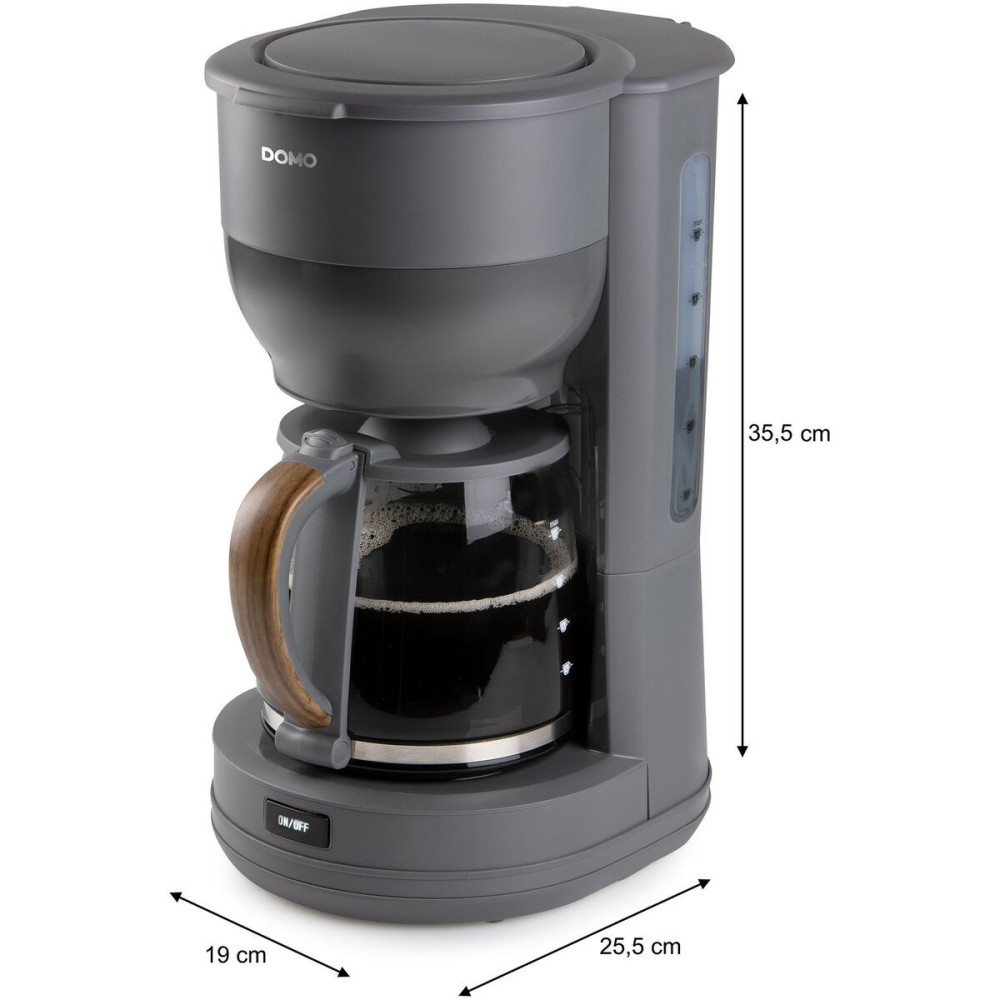 Drip Coffee Machine DOMO DO754K Grey 900 W 10 Cups 1,25 L