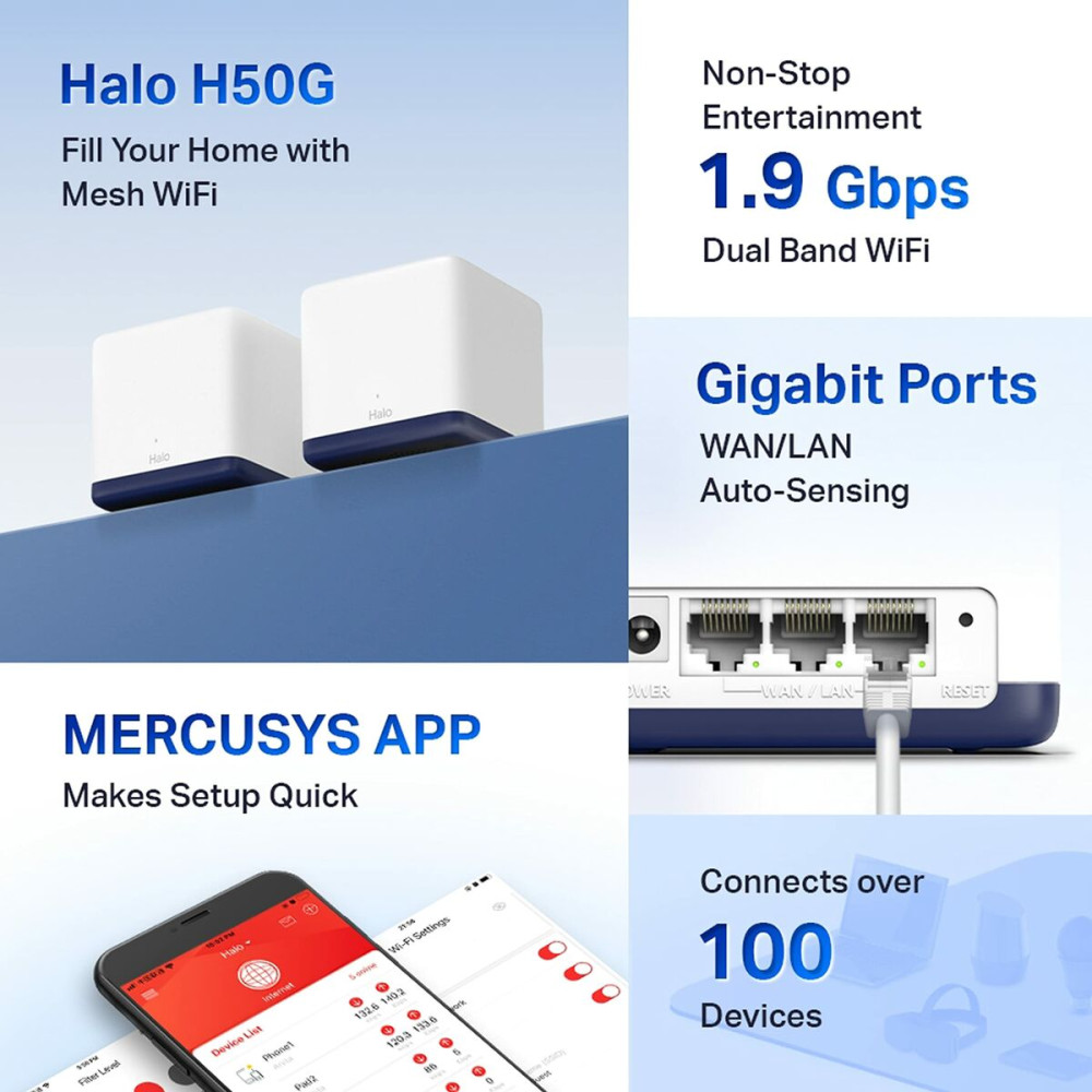 Access point Mercusys Halo H50G(2-pack) White 2 Units
