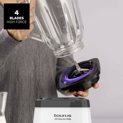 Cup Blender Taurus 912471000 White Black 1500 W 1,5 L