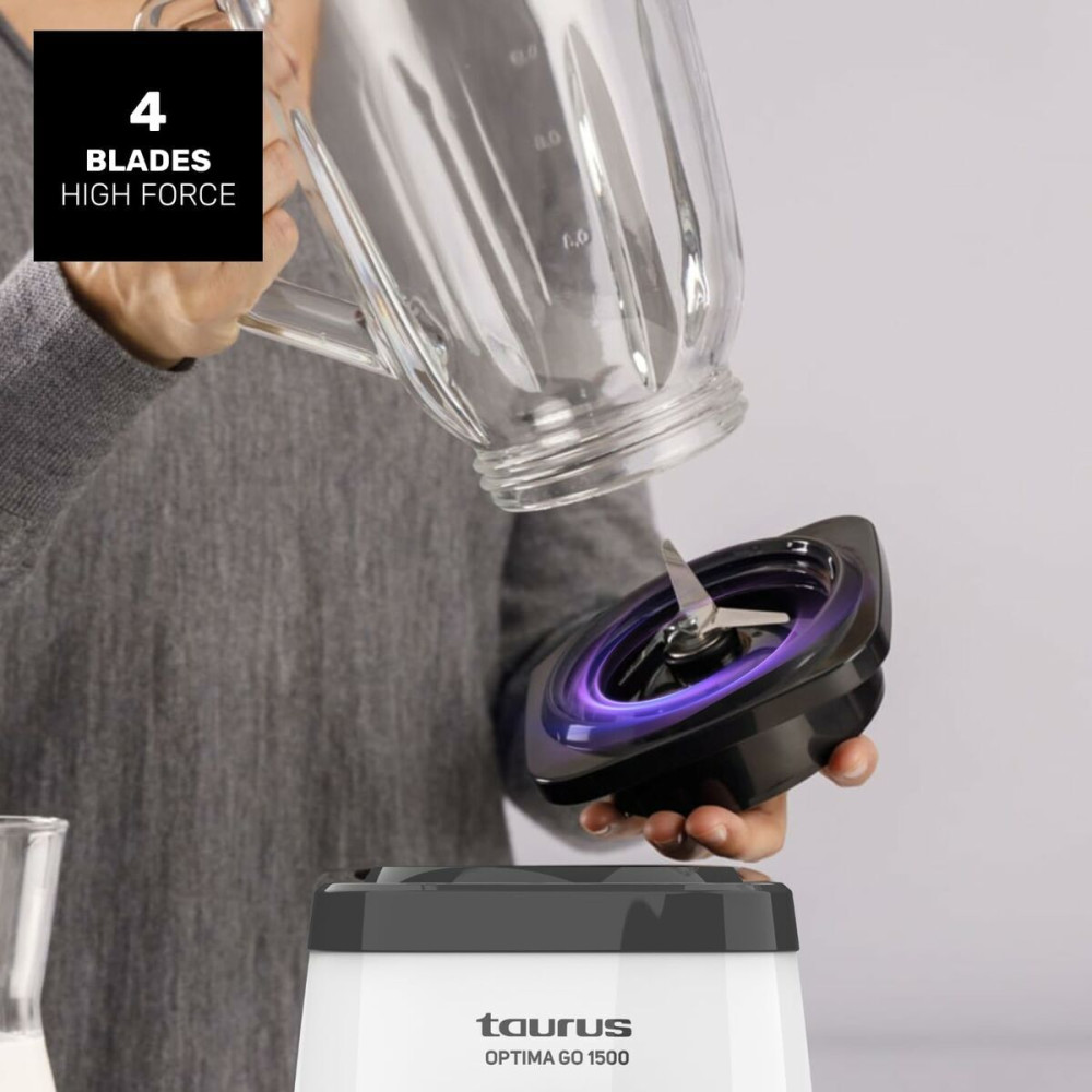 Cup Blender Taurus 912471000 White Black 1500 W 1,5 L