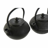Teapot DKD Home Decor Black Silver Iron (18.5 x 16 x 17 cm) (2 pcs) (1200 ml)