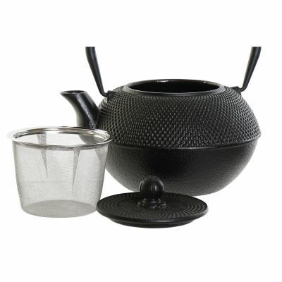 Teapot DKD Home Decor Black Silver Iron (18.5 x 16 x 17 cm) (2 pcs) (1200 ml)
