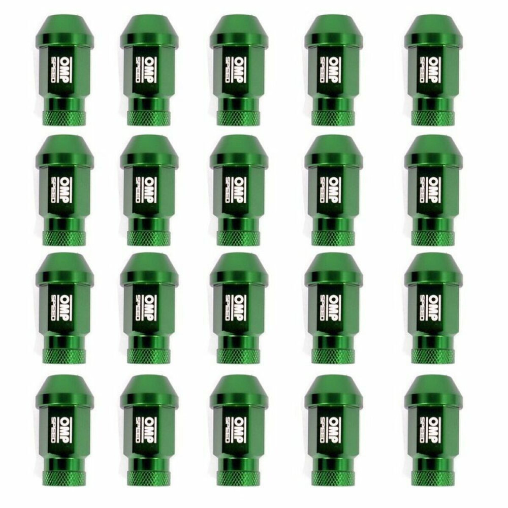 Set Nuts OMP 7075 Green 20 uds M14 x 1,25
