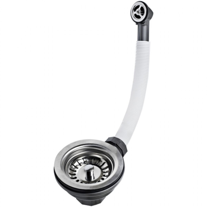 Sink Valve with Flexible Overflow Teka 61001302 Silver Stainless steel