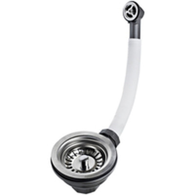 Sink Valve with Flexible Overflow Teka 61001302 Silver Stainless steel