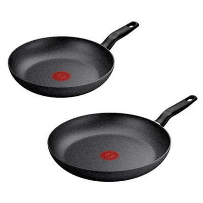 Pan Tefal DARK ESSENTIAL Black Aluminium Ø 24 cm Ø 28 cm 2 Pieces (2 Units)