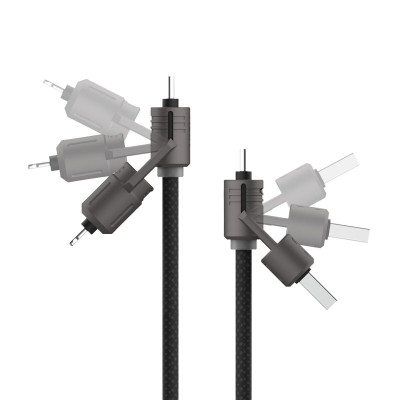 USB Cable KSIX Black 1 m