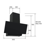 Conventional Hood Cata THALASSA 900GBK 02139406 Black