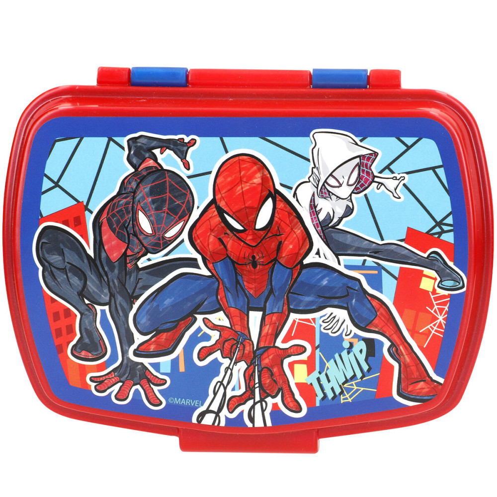 Lunchbox with Accessories Spider-Man Plastic 380 ml 17 x 5,5 x 13,5 cm (6 Units)