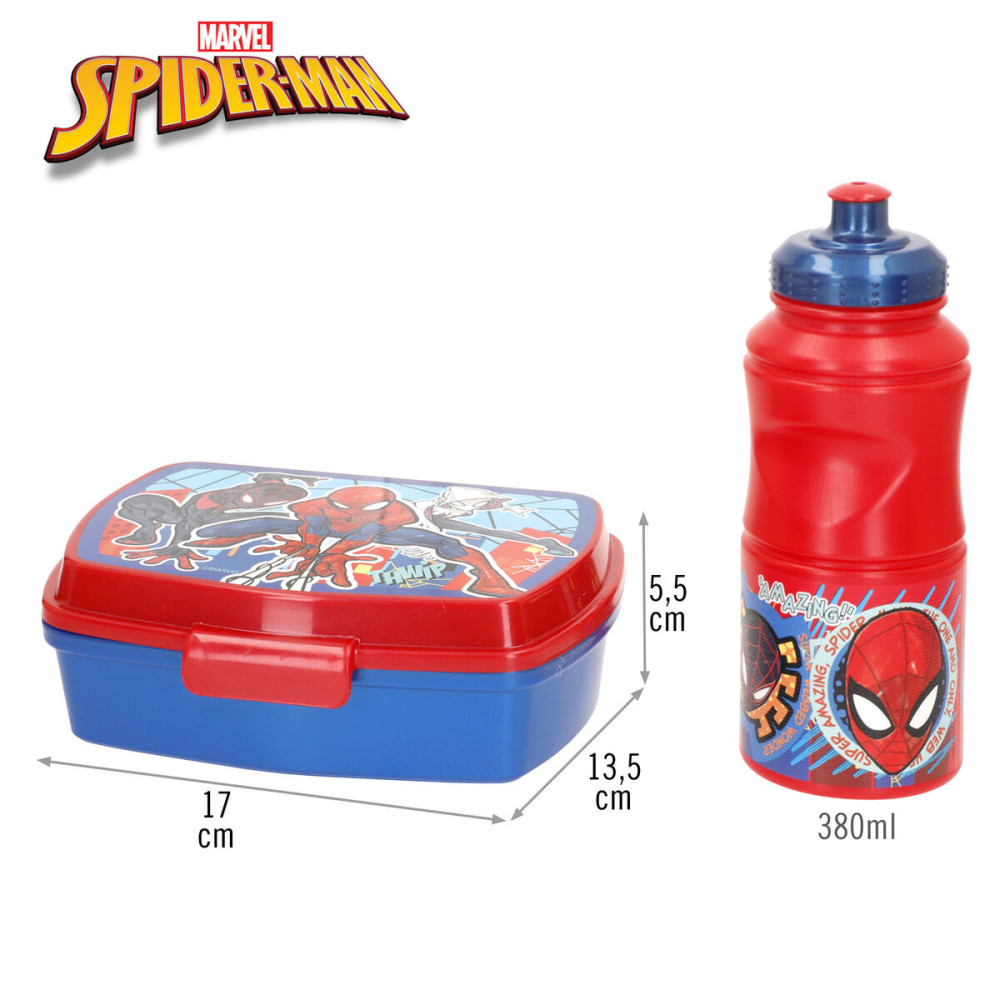 Lunchbox with Accessories Spider-Man Plastic 380 ml 17 x 5,5 x 13,5 cm (6 Units)