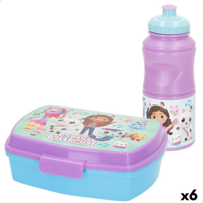 Lunchbox with Accessories Gabby's Dollhouse Plastic 380 ml 17 x 5,5 x 13,5 cm (6 Units)