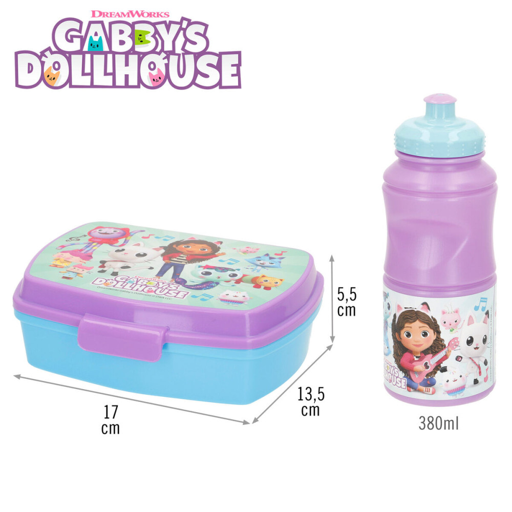 Lunchbox with Accessories Gabby's Dollhouse Plastic 380 ml 17 x 5,5 x 13,5 cm (6 Units)