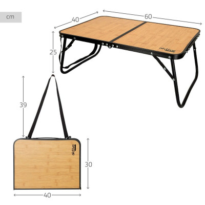 Folding Table Aktive Black 60 x 25 x 40 cm