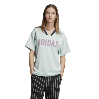 Women’s Short Sleeve T-Shirt Adidas Originals Boyfriend Aquamarine