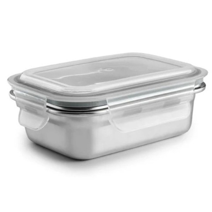 Lunch box Ibili 669304 Silver Stainless steel Rectangular 400 ml
