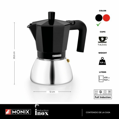 Italian Coffee Pot BRA INOX BLACK 9T Black 470 ml