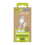 USB to Lightning Cable Muvit for Change White 1,2 m