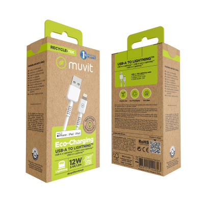 USB to Lightning Cable Muvit for Change White 1,2 m