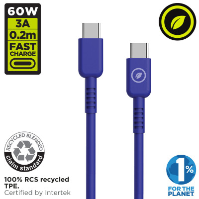 USB-C to USB-C Cable Muvit for Change Blue 0,2 m