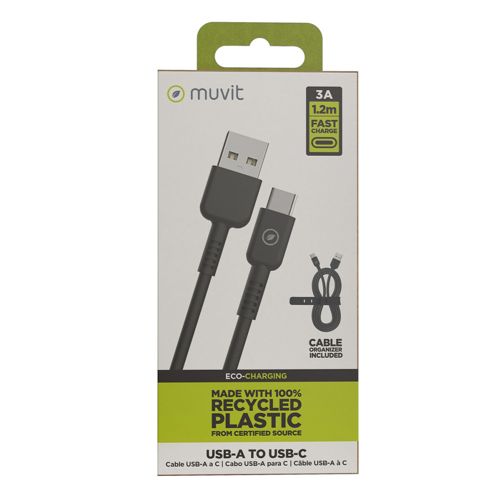 USB to Lightning Cable Muvit for Change Black 1,2 m