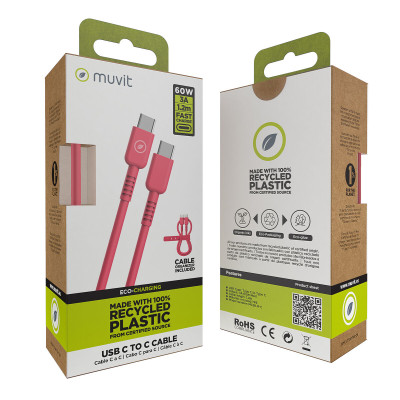 USB-C to USB-C Cable Muvit for Change Magenta 1,2 m