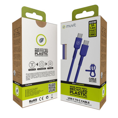USB-C to USB-C Cable Muvit for Change Blue 1,2 m
