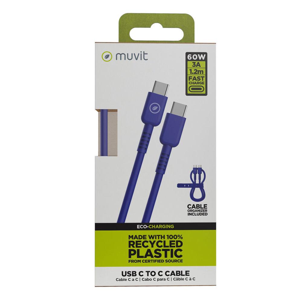 USB-C to USB-C Cable Muvit for Change Blue 1,2 m
