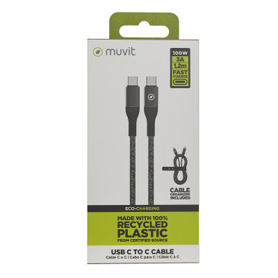 USB-C to USB-C Cable Muvit for Change Black 1,2 m