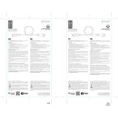 USB-C to USB-C Cable Muvit for Change Blue 1,2 m