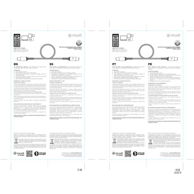 USB-C to USB-C Cable Muvit for Change Black 1,2 m