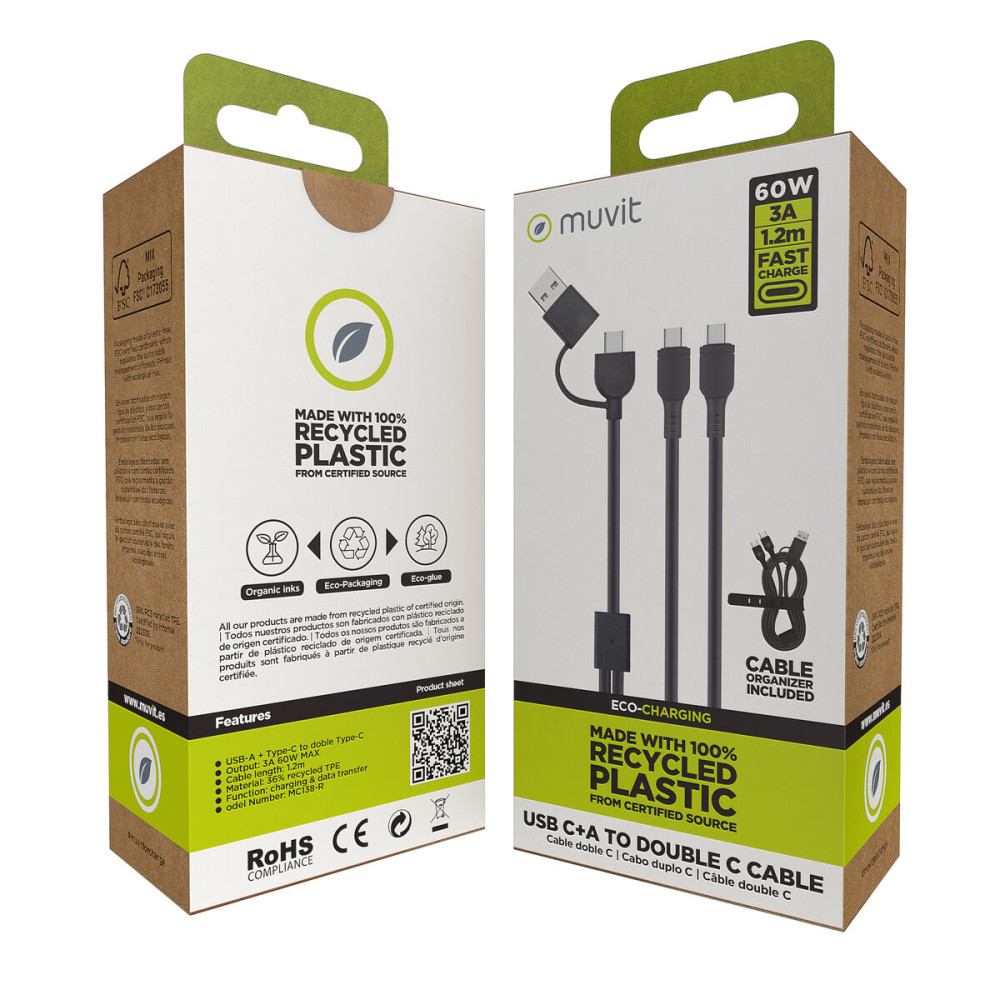 USB-C Cable Muvit for Change Black