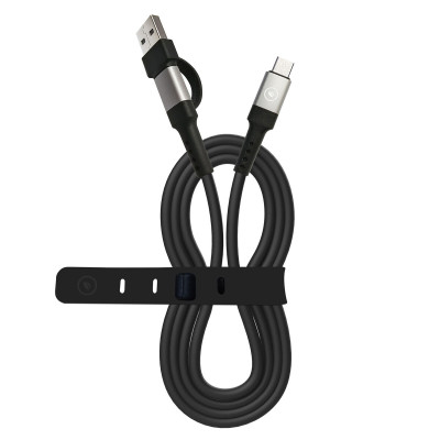 USB A to USB-C Cable Muvit for Change Black