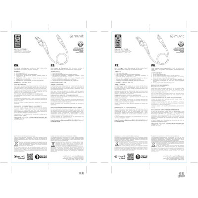 USB A to USB-C Cable Muvit for Change Black