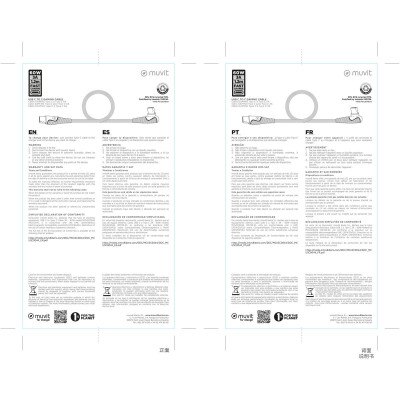 USB-C to USB-C Cable Muvit for Change Black 1,2 m