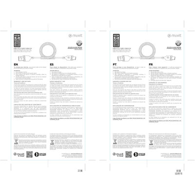 USB A to USB-C Cable Muvit for Change Black