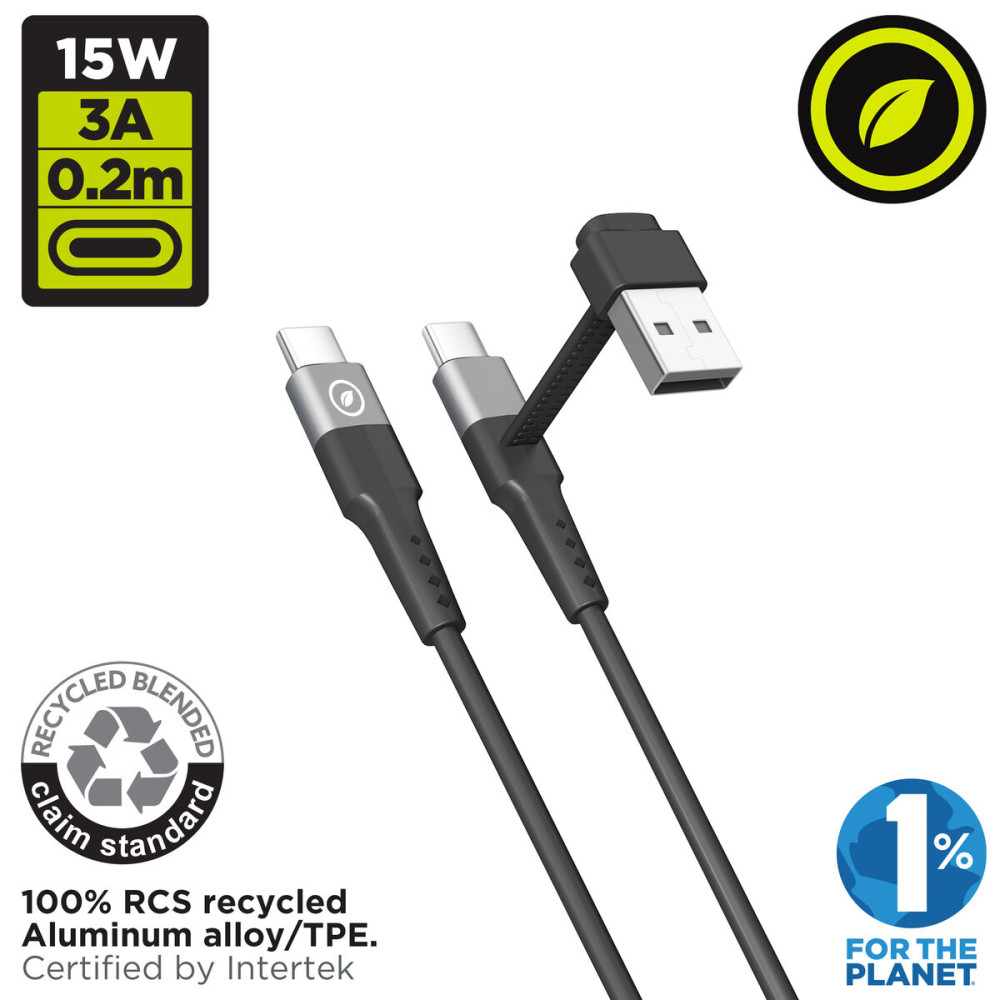 USB A to USB-C Cable Muvit for Change Black