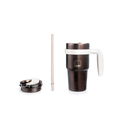 Mug with handle Ibili 669005 Grey Stainless steel