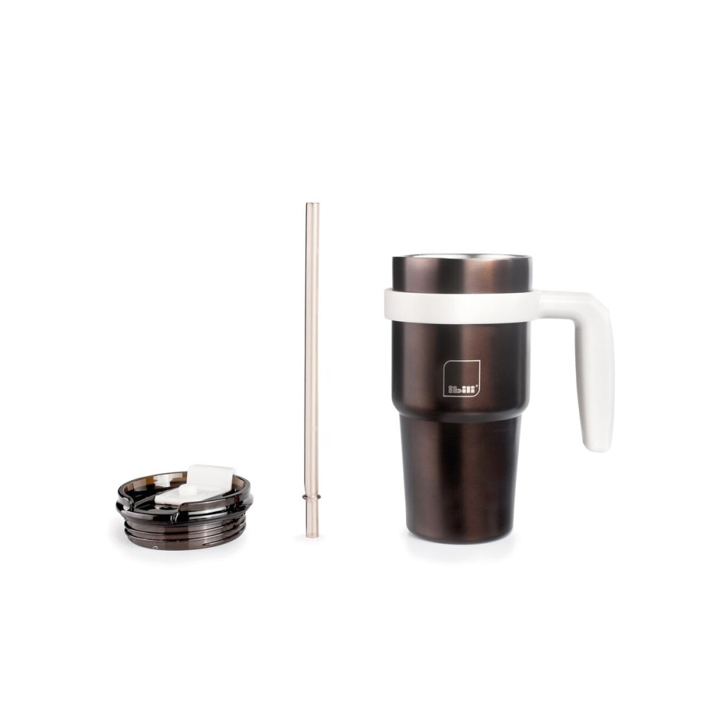 Mug with handle Ibili 669005 Grey Stainless steel