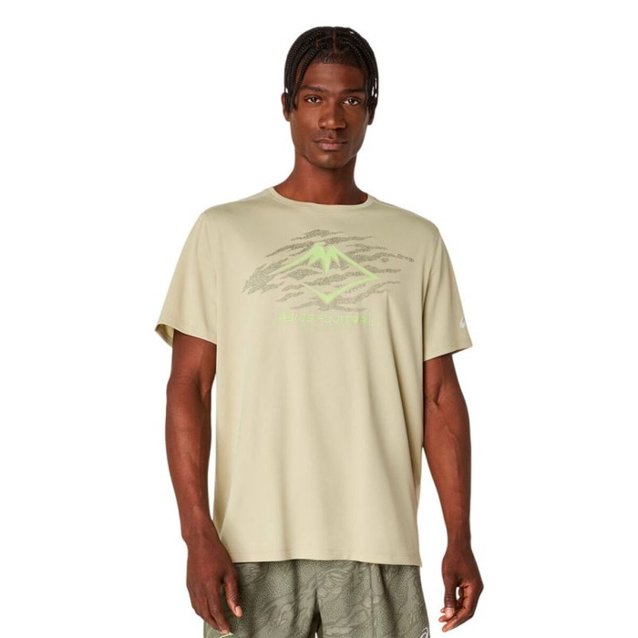 Men’s Short Sleeve T-Shirt Asics Fujitrail Logo Beige