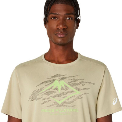 Men’s Short Sleeve T-Shirt Asics Fujitrail Logo Beige