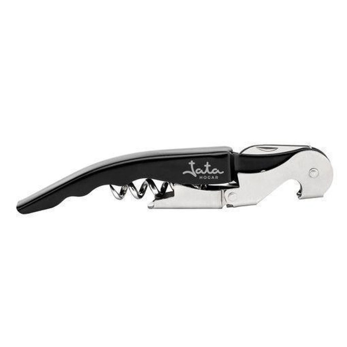 Bottle Opener with Corkscrew JATA Black Stainless steel