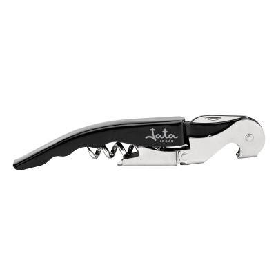 Bottle Opener with Corkscrew JATA Black Stainless steel