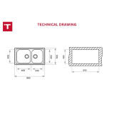 Sink with Two Basins Teka CLASSIC2C86REV