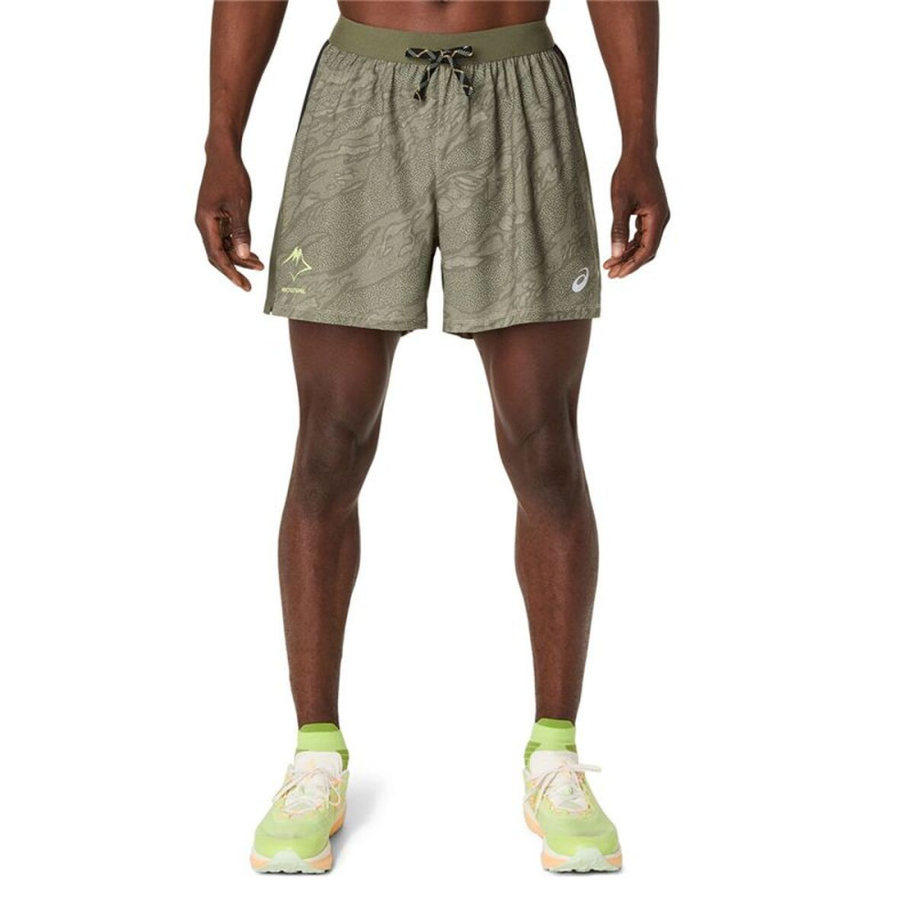 Men's Sports Shorts Asics Fujitrail All Over Print Olive