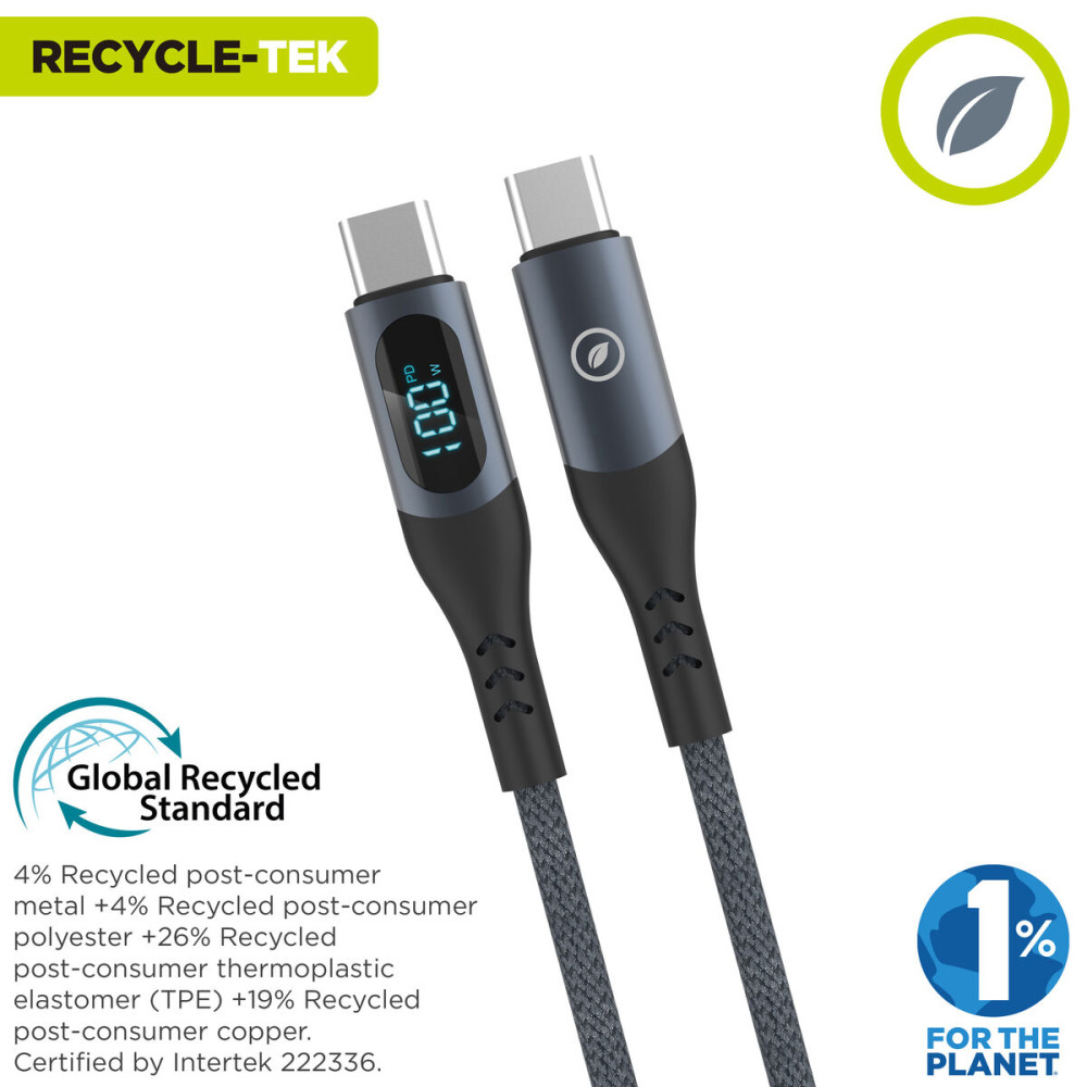 USB-C to USB-C Cable Muvit MC147-R-A Grey