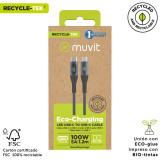 USB-C to USB-C Cable Muvit MC147-R-A Grey